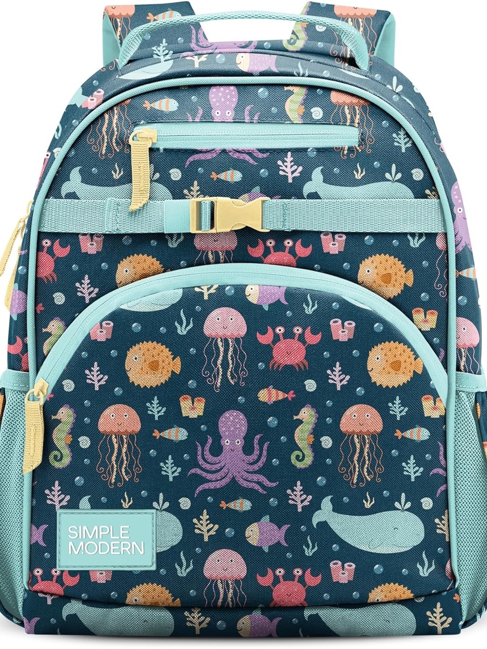 Simple Modern Kids Ocean Animals Navy Backpack - Blue